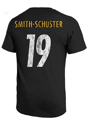 JuJu Smith-Schuster Pittsburgh Steelers Black Primary Name And Number Short Sleeve Fashion Player..