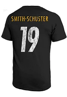JuJu Smith-Schuster Pittsburgh Steelers Black Primary Name And Number Short Sleeve Fashion Player..
