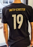 JuJu Smith-Schuster Pittsburgh Steelers Black Primary Name And Number Short Sleeve Fashion Player..