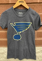 St Louis Blues Womens Navy Blue Triblend Crew Neck Edition Short Sleeve T-Shirt