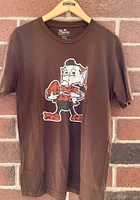 Brownie  Cleveland Browns Brown Majestic Threads Retro Primary Short Sleeve Fashion T Shirt