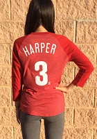 Bryce Harper Philadelphia Phillies Womens Red Name and Number Racerback Long Sleeve Player T Shirt