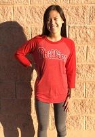 Bryce Harper Philadelphia Phillies Womens Red Name and Number Racerback Long Sleeve Player T Shirt