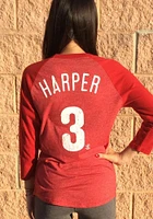 Bryce Harper Philadelphia Phillies Womens Red Name and Number Racerback Long Sleeve Player T Shirt