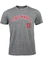 Barry Larkin Cincinnati Reds Grey Road Short Sleeve Fashion Player T Shirt