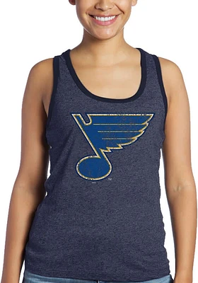 St Louis Blues Womens Navy Blue Triblend Tank Top