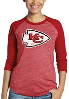 Patrick Mahomes Kansas City Chiefs Womens Red Name and Number Triblend Long Sleeve Player T Shirt