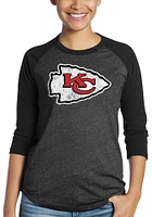 Patrick Mahomes Kansas City Chiefs Womens Black Name and Number Raglan Long Sleeve Player T Shirt