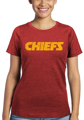 Kansas City Chiefs Womens Triblend Crew Short Sleeve T-Shirt