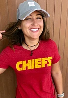 Kansas City Chiefs Womens Red Triblend Crew Short Sleeve T-Shirt