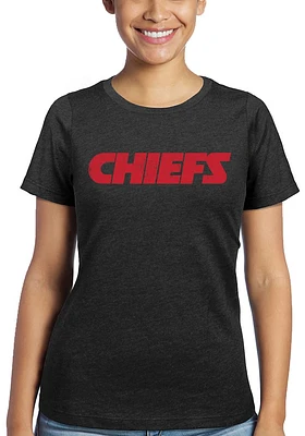 Kansas City Chiefs Womens Black Crew Blend Short Sleeve T-Shirt