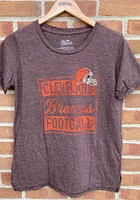 Cleveland Browns Womens Brown Square Script Boyfriend Short Sleeve T-Shirt