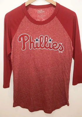 Philadelphia Phillies Womens Triblend 3/4 Raglan Crew Neck LS Tee