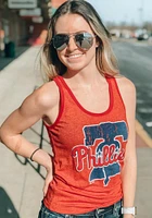 Philadelphia Phillies Womens Red Triblend Tank Top
