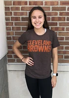 Cleveland Browns Womens Brown Triblend Crew Short Sleeve T-Shirt