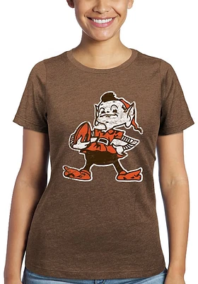 Brownie Majestic Threads Cleveland Browns Womens Triblend Crew Short Sleeve T-Shirt