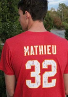 Tyrann Mathieu Kansas City Chiefs Red Name And Number Short Sleeve Fashion Player T Shirt