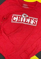 Kansas City Chiefs Womens Red Boyfriend Lines LS Tee