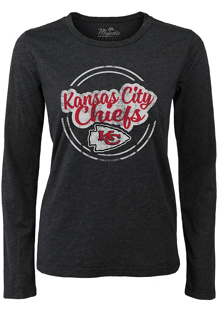 Kansas City Chiefs Womens Black Boyfriend End Around LS Tee