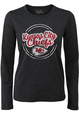Kansas City Chiefs Womens Black Boyfriend End Around LS Tee