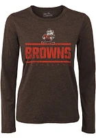 Brownie  Majestic Threads Cleveland Browns Womens Brown Boyfriend Sideline LS Tee