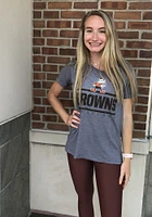 Brownie  Majestic Threads Cleveland Browns Womens Grey Boyfriend Sideline Short Sleeve T-S..