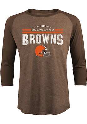 Cleveland Browns Brown Laces Out Long Sleeve Fashion T Shirt