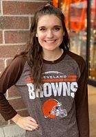 Cleveland Browns Brown Laces Out Long Sleeve Fashion T Shirt