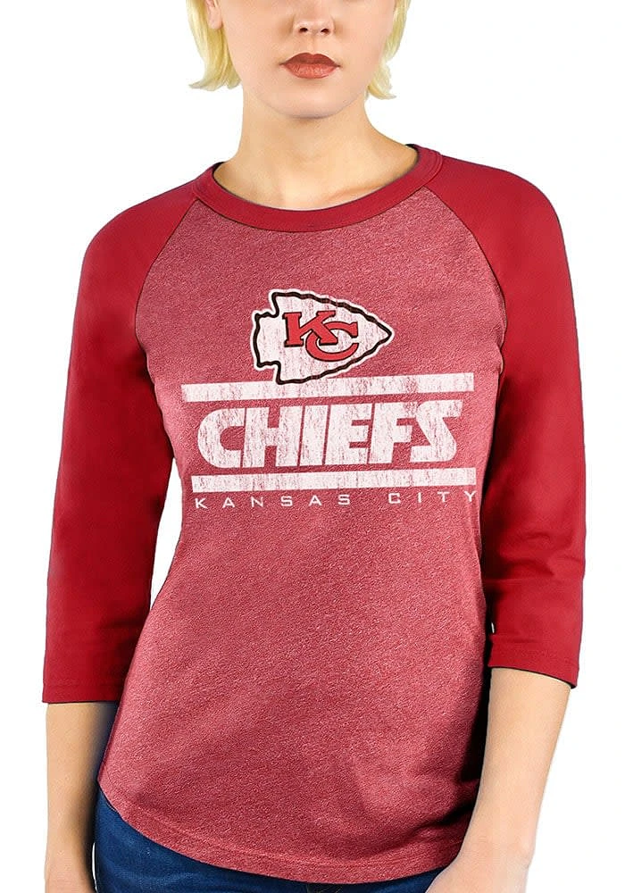 Kansas City Chiefs Womens Red Sideline LS Tee