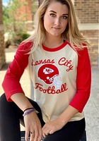Kansas City Chiefs Womens White Football LS Tee