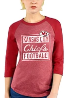 Kansas City Chiefs Womens Red Square Script LS Tee
