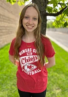 Kansas City Chiefs Womens Red Flag Boyfriend Short Sleeve T-Shirt