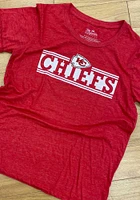 Kansas City Chiefs Womens Red Lines Boyfriend Short Sleeve T-Shirt