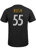 Devin Bush Pittsburgh Steelers Black Name And Number Short Sleeve Fashion Player T Shirt