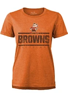 Brownie  Majestic Threads Cleveland Browns Womens Orange Boyfriend Short Sleeve T-Shirt