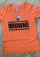 Brownie  Majestic Threads Cleveland Browns Womens Orange Boyfriend Short Sleeve T-Shirt