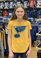 St Louis Blues Womens Gold Triblend Crew Neck Short Sleeve T-Shirt