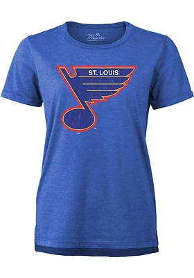 St Louis Blues Womens Blue Triblend Crew Neck Classic Short Sleeve T-Shirt