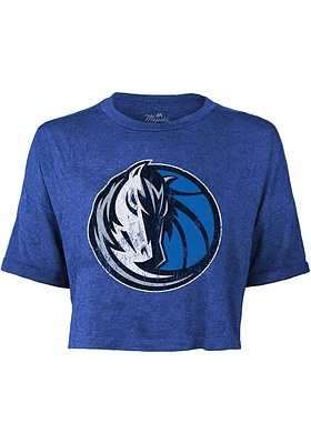 Dallas Mavericks Womens Blue Primary Crop Short Sleeve T-Shirt