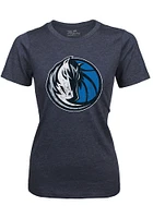 Dallas Mavericks Womens Navy Blue Triblend Crew Short Sleeve T-Shirt