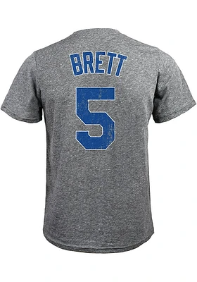 George Brett Kansas City Royals Grey Name and Number Short Sleeve Fashion Player T Shirt