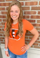 Joe Burrow Cincinnati Bengals Womens Orange Triblend Player T-Shirt