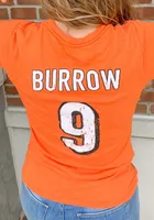 Joe Burrow Cincinnati Bengals Womens Orange Triblend Player T-Shirt