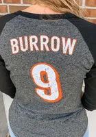 Joe Burrow Cincinnati Bengals Womens Black Triblend Long Sleeve Player T Shirt