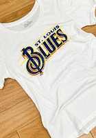 St Louis Blues Womens White Retro Wordmark Short Sleeve T-Shirt