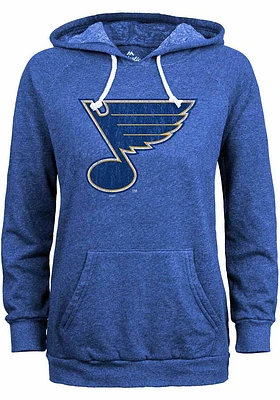St Louis Blues Womens Blue Triblend Hooded Sweatshirt