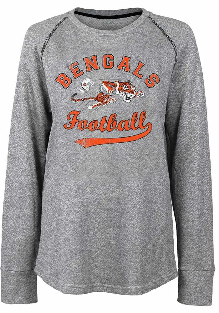 Cincinnati Bengals Womens Grey Pastime Crew Sweatshirt