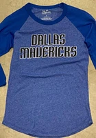 Dallas Mavericks Womens Blue Triblend Raglan LS Tee