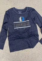 Dallas Mavericks Womens Navy Blue Triblend Crew LS Tee