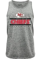 Kansas City Chiefs Mens Grey Wordmark Short Sleeve Tank Top